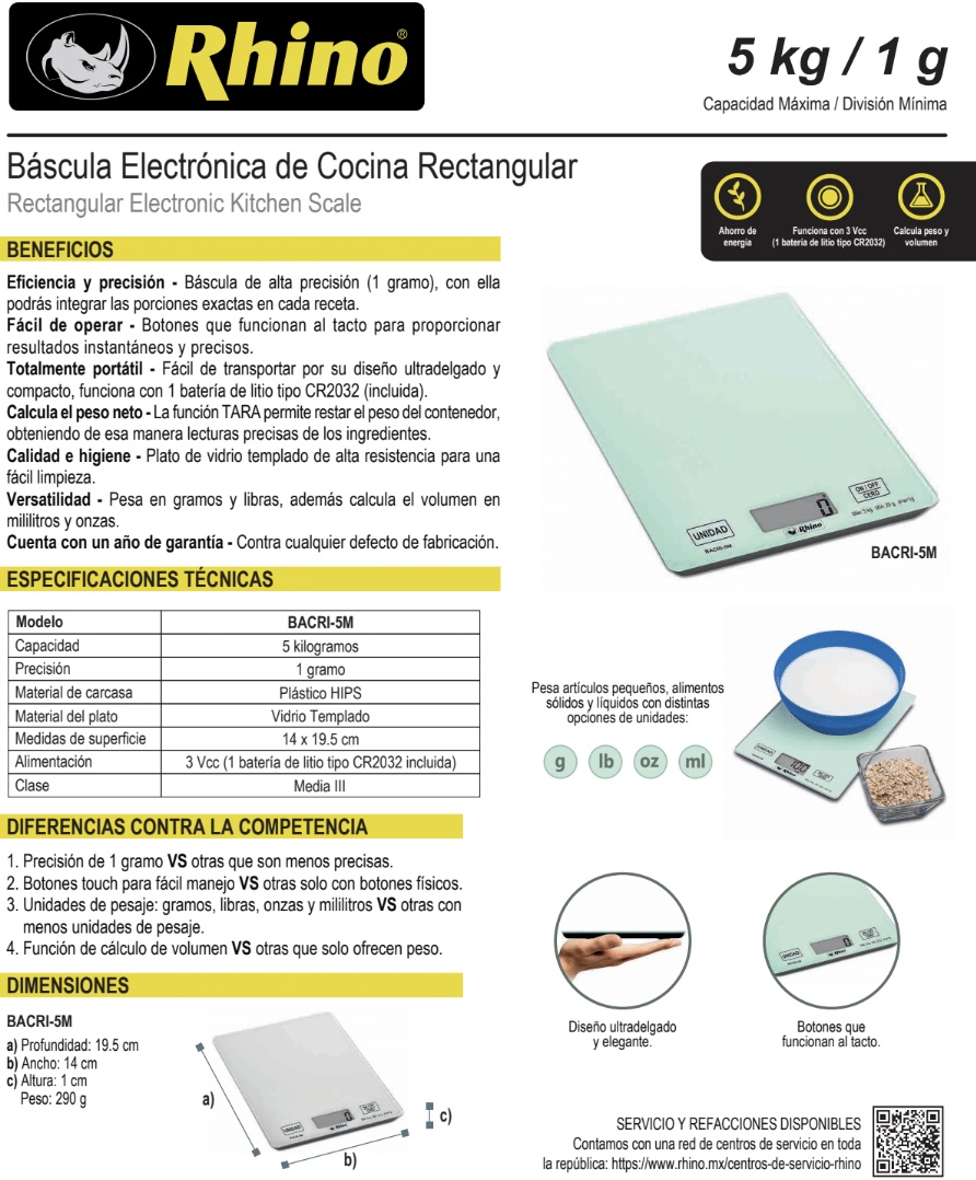 Infraestructura Inteligente  Rhino báscula BAMBU-5 $522.00