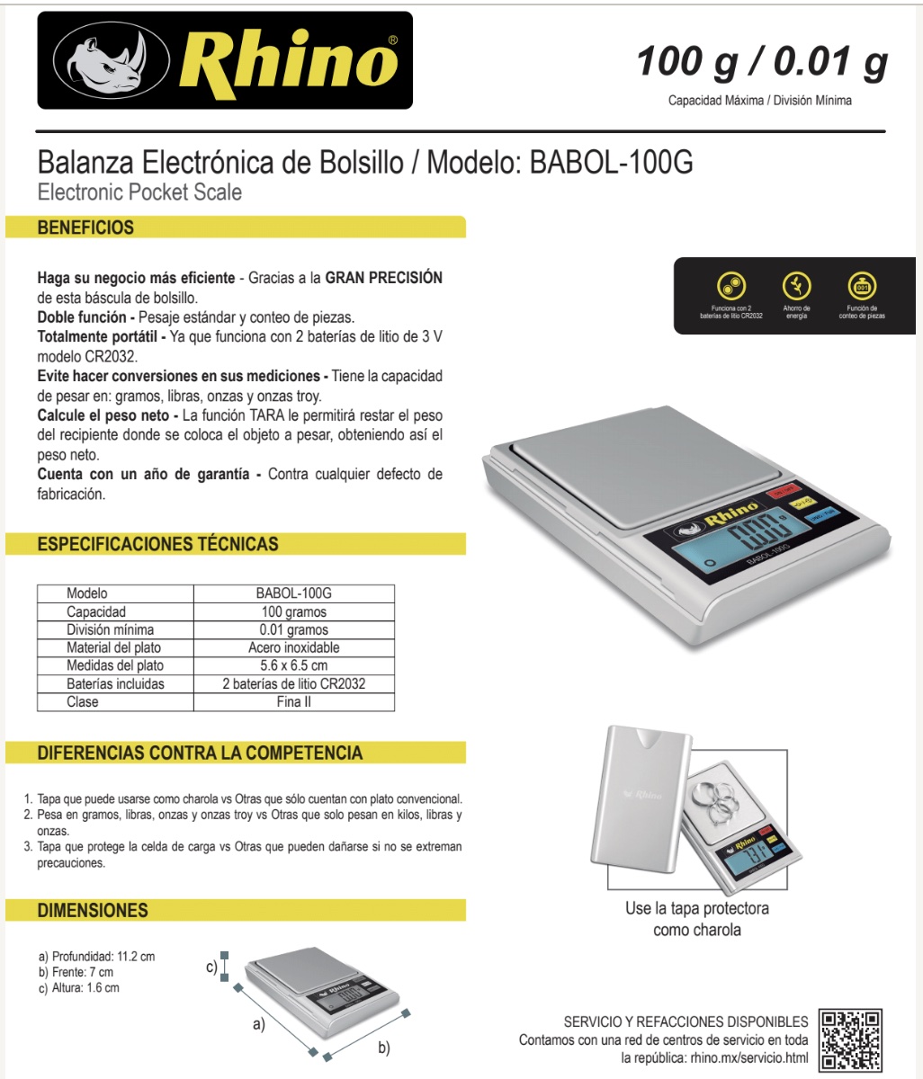 Infraestructura Inteligente  BABOL-100G Rhino báscula