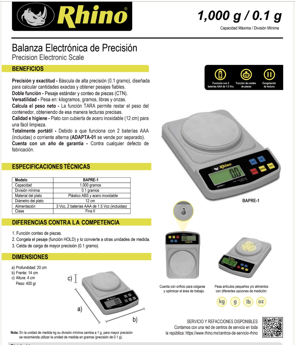 Infraestructura Inteligente  BAPRE-1 Rhino báscula $681.00