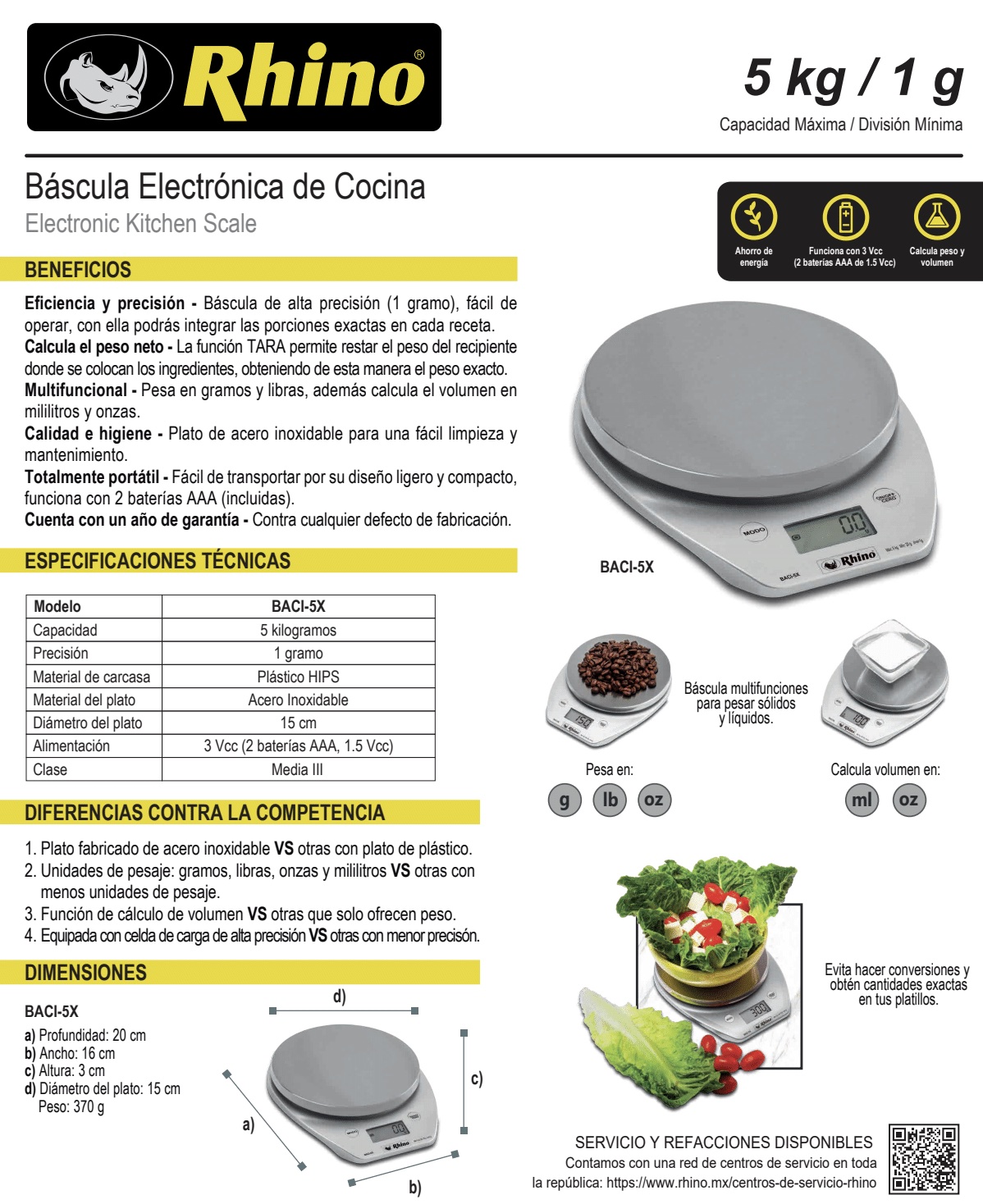 Infraestructura Inteligente  Rhino báscula BACI-5 $400.00