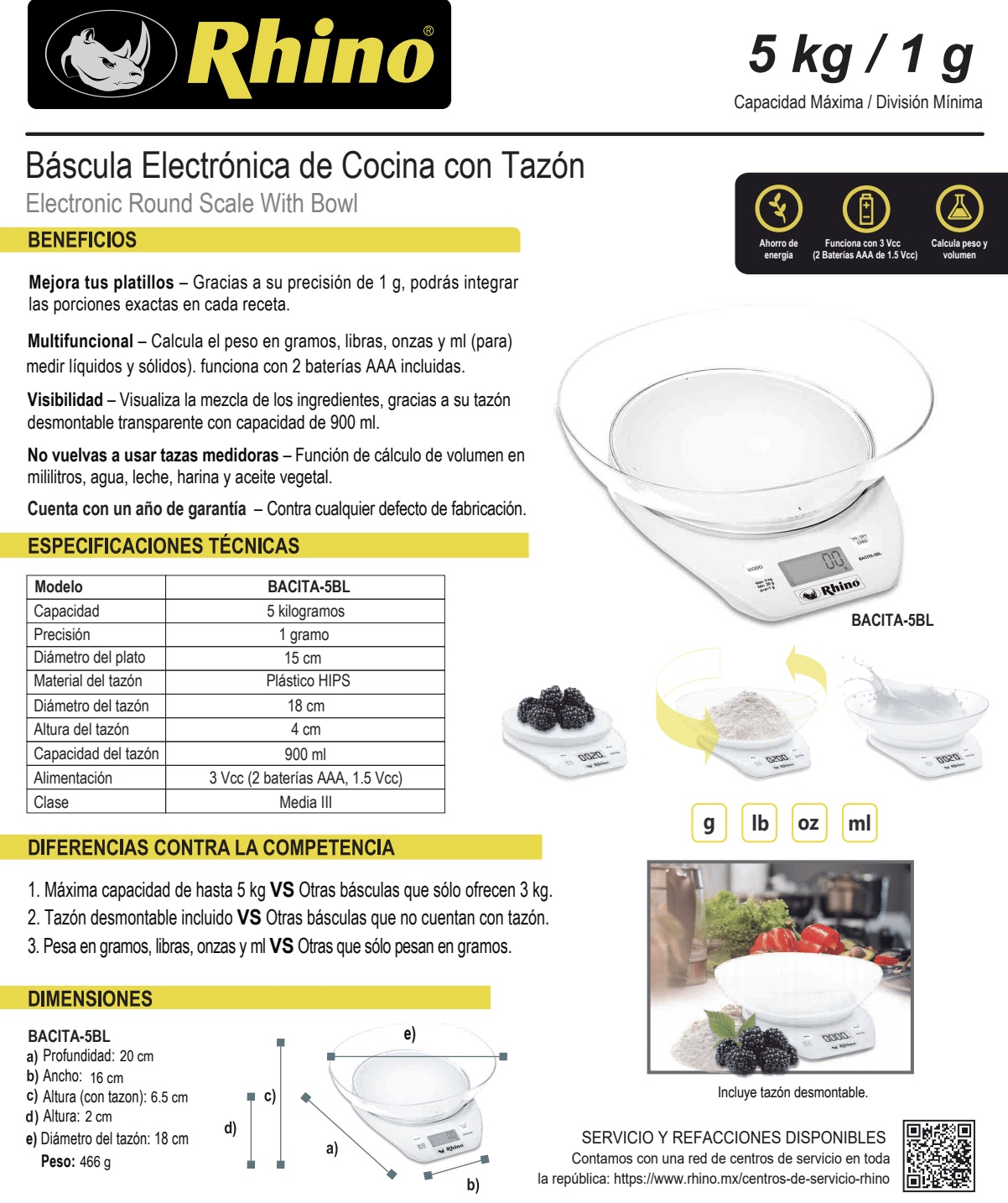 Infraestructura Inteligente  Rhino báscula BACITA-5 $406.00