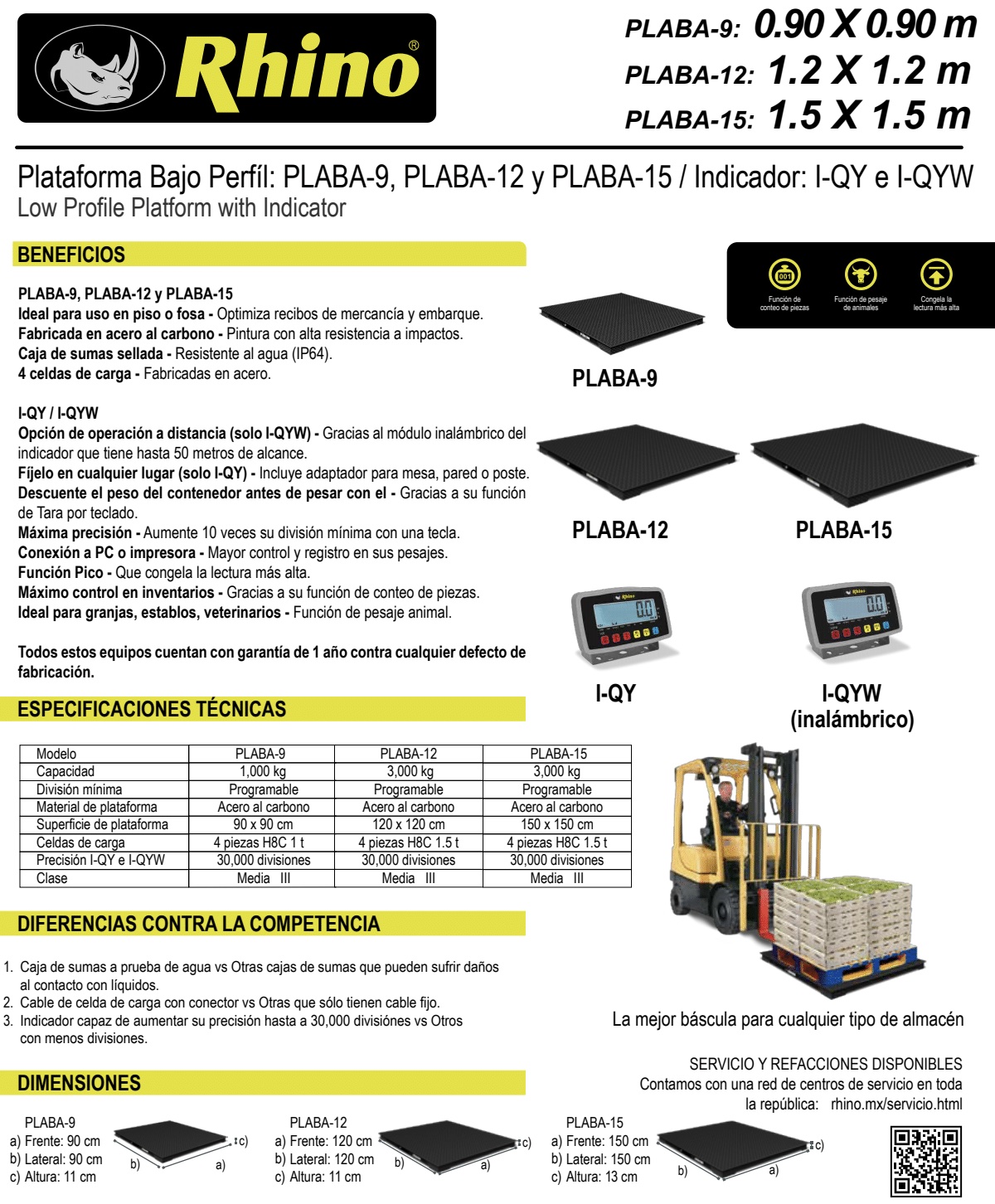 Infraestructura Inteligente  Rhino báscula PLABA-15 $25,520.00