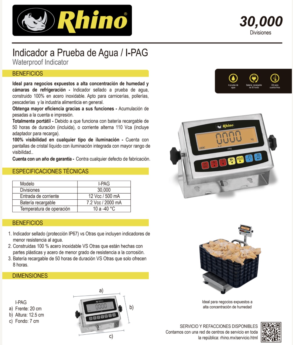 Infraestructura Inteligente  I-PAG Rhino indicador para báscula $5,321.00